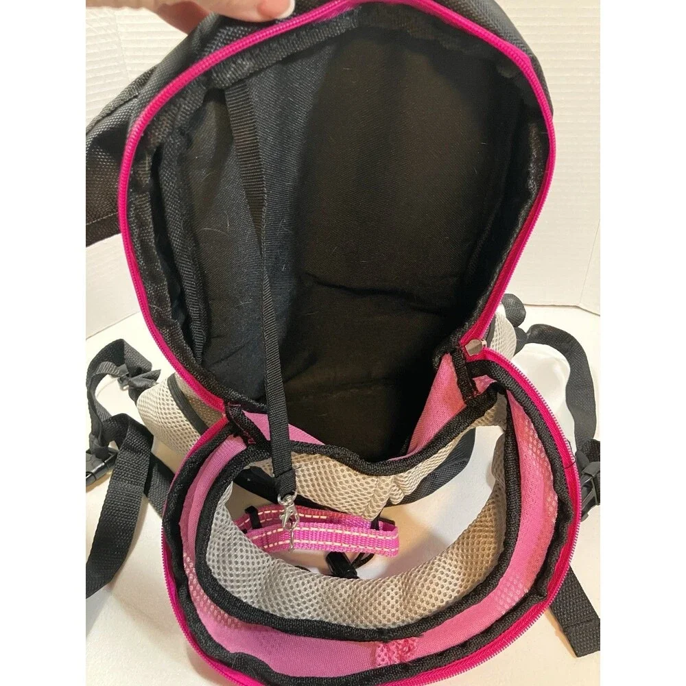 Pet Life Carrier Backpack And Adjustable Collar Pet Front Cat Dog Travel Bag